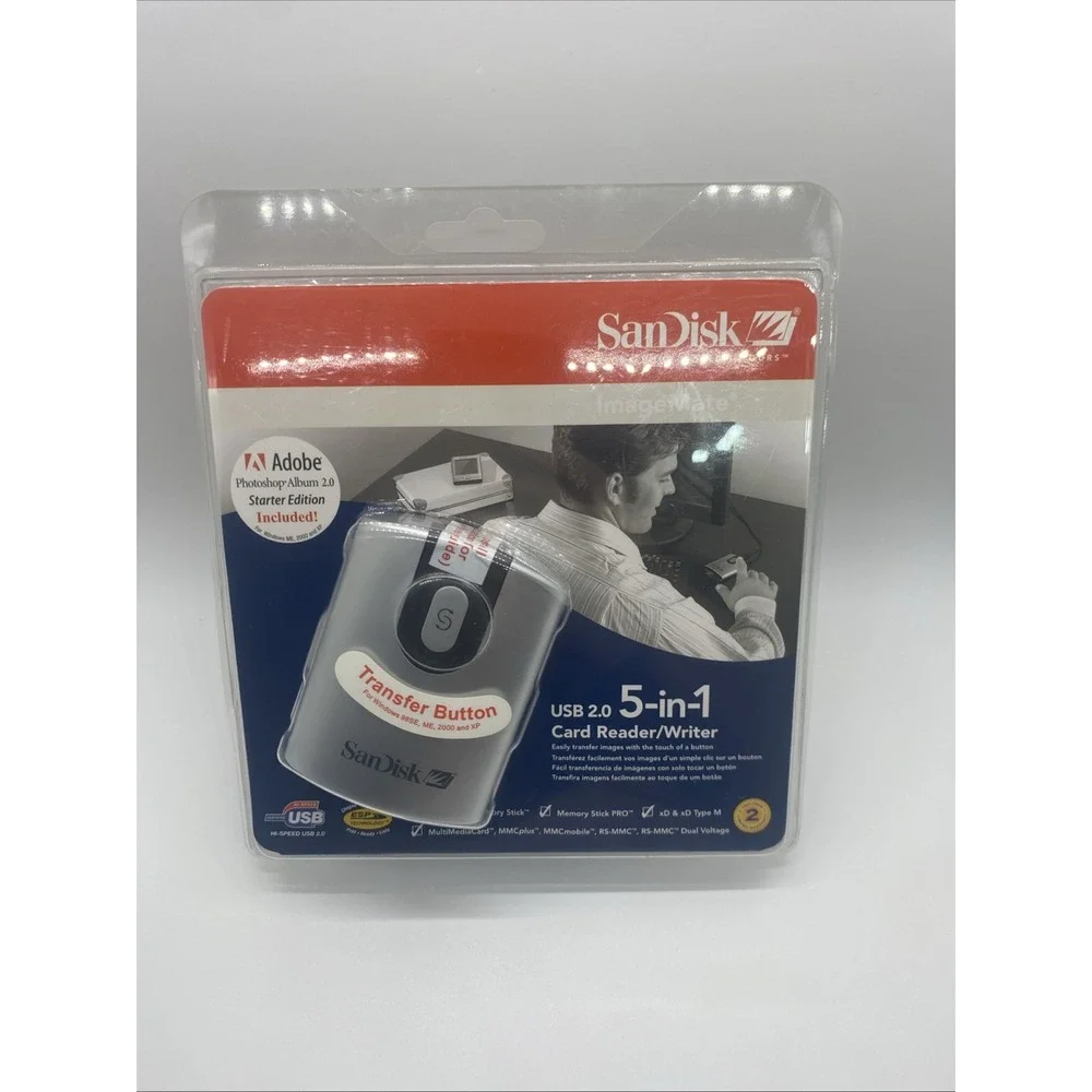 SanDisk USB 2.0 5-in-1 Card Reader Writer SDDR-99-A15  Sealed Package